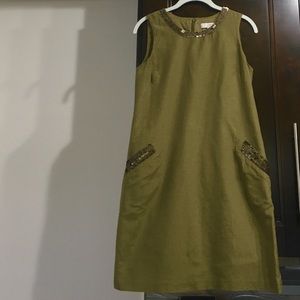 Army Green Ann Taylor Loft Sleeveless Dress